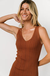 Napa V Neck Tank Dress | Copper